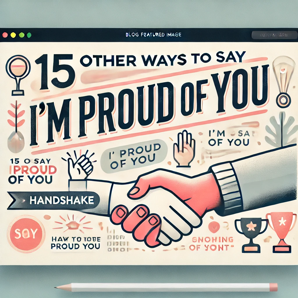 Other ways to say I am Proud of You